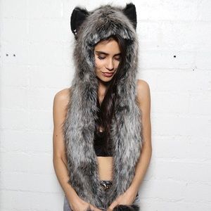 Authentic Grey Wolf SpiritHood.